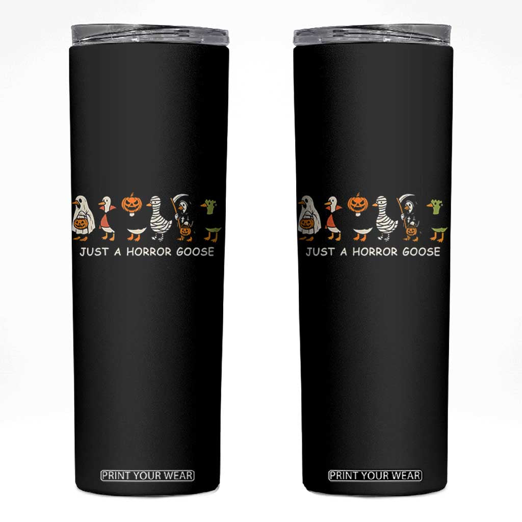 Halloween Funny Goose Skinny Tumbler Spooky Season 90s Horror Movie TS10 Black Print Your Wear