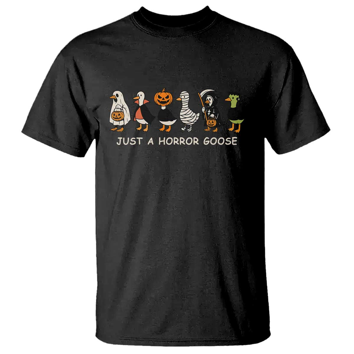 Halloween Funny Goose T Shirt Spooky Season 90s Horror Movie TS10 Black Print Your Wear