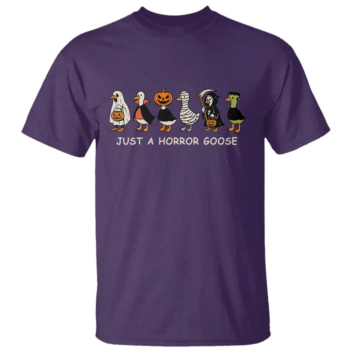 Halloween Funny Goose T Shirt Spooky Season 90s Horror Movie TS10 Purple Print Your Wear