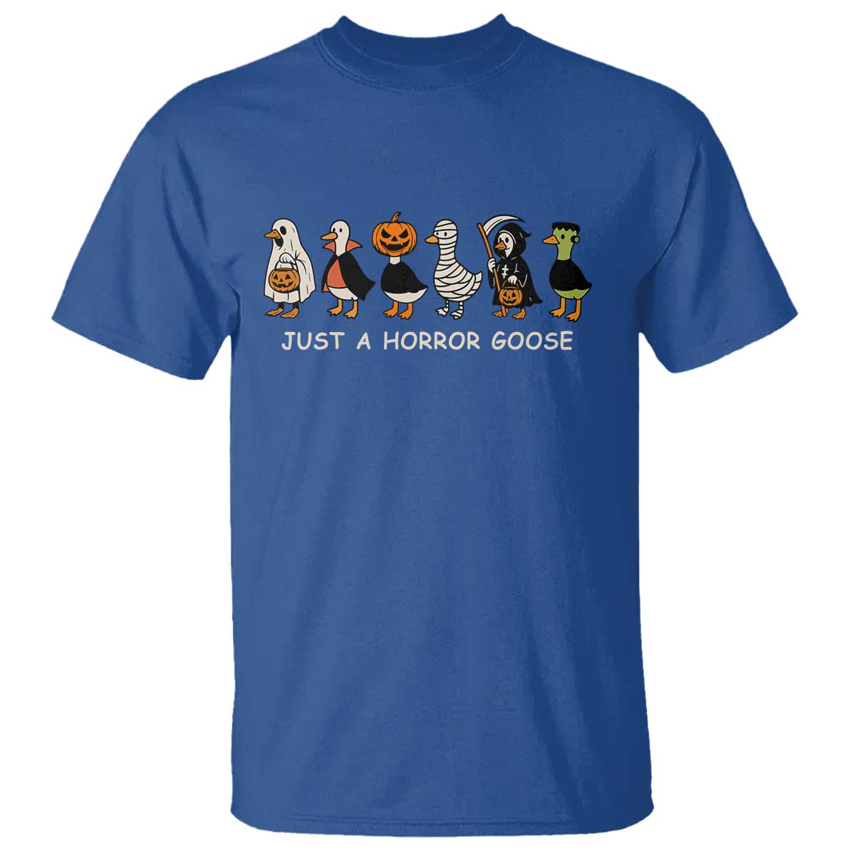 Halloween Funny Goose T Shirt Spooky Season 90s Horror Movie TS10 Royal Blue Print Your Wear