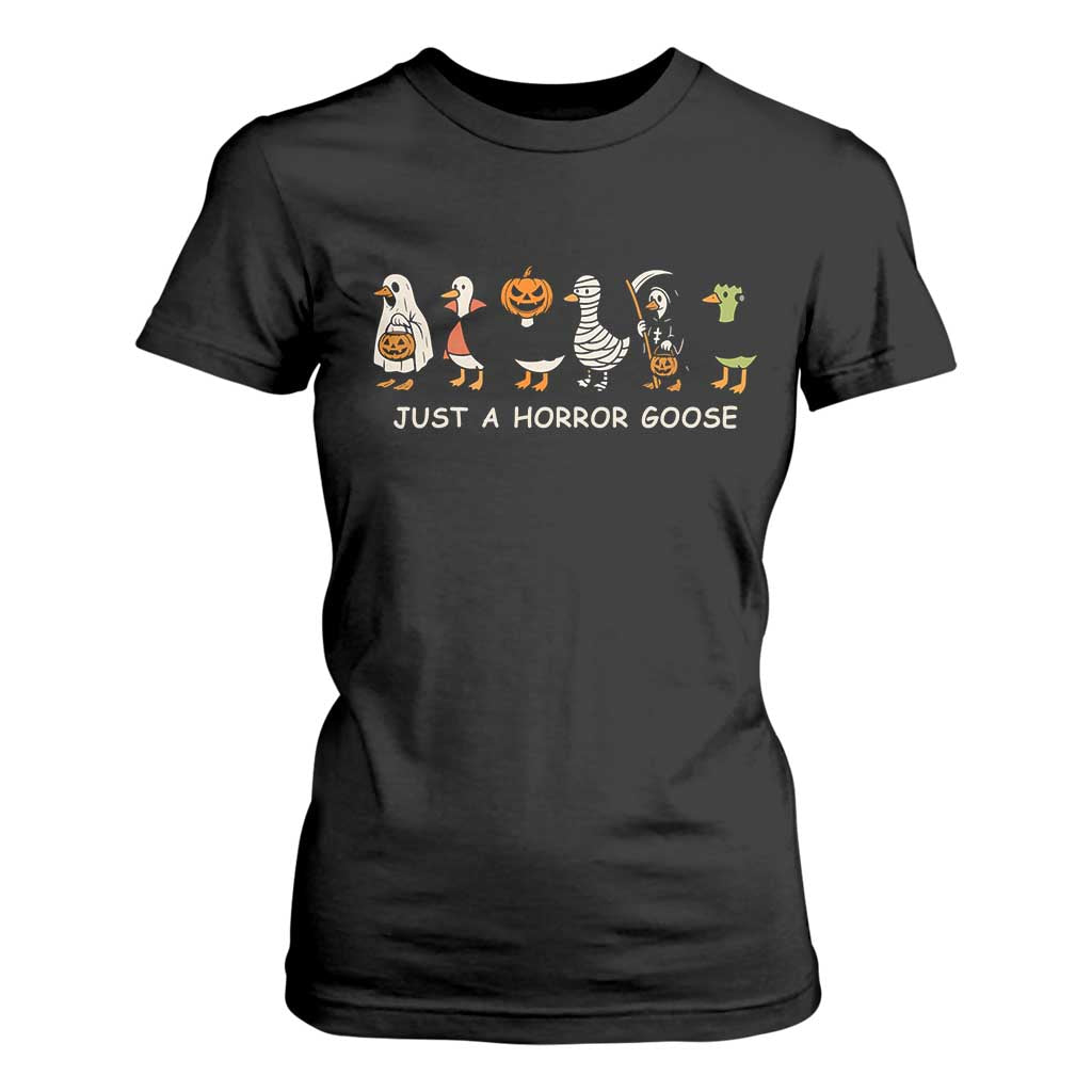 Halloween Funny Goose T Shirt For Women Spooky Season 90s Horror Movie TS10 Black Print Your Wear