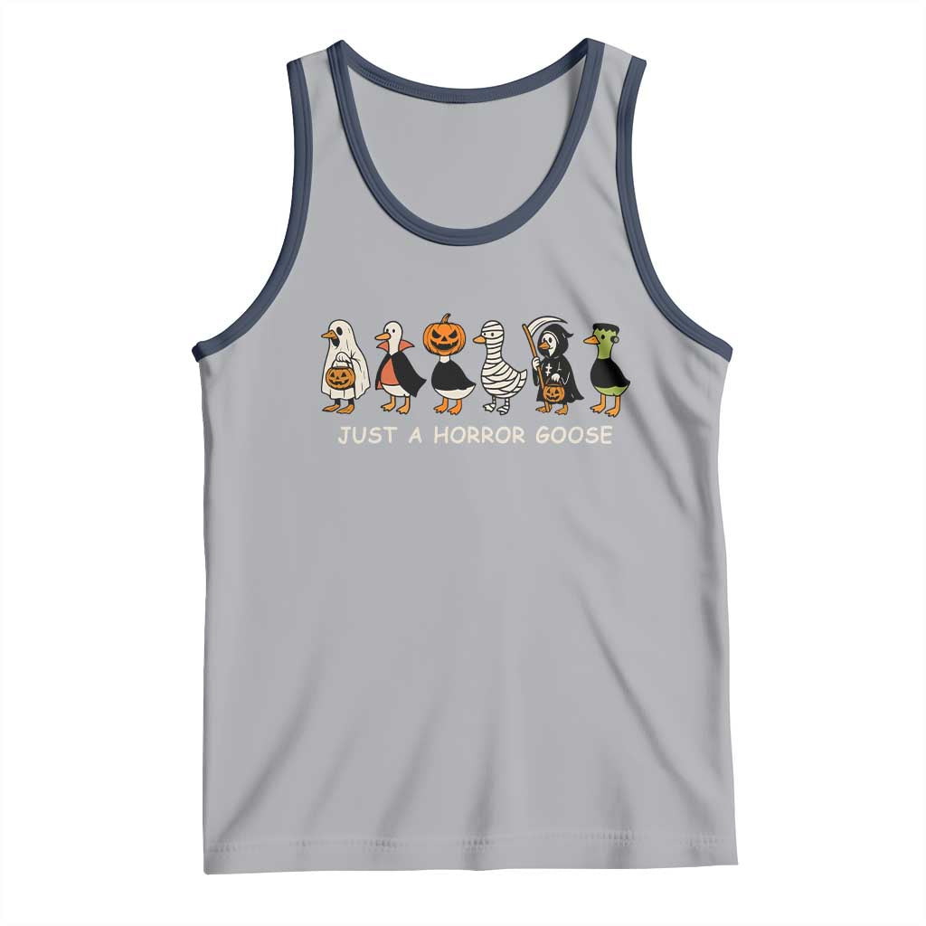 Halloween Funny Goose Tank Top Spooky Season 90s Horror Movie TS10 Athletic Heather Navy Print Your Wear