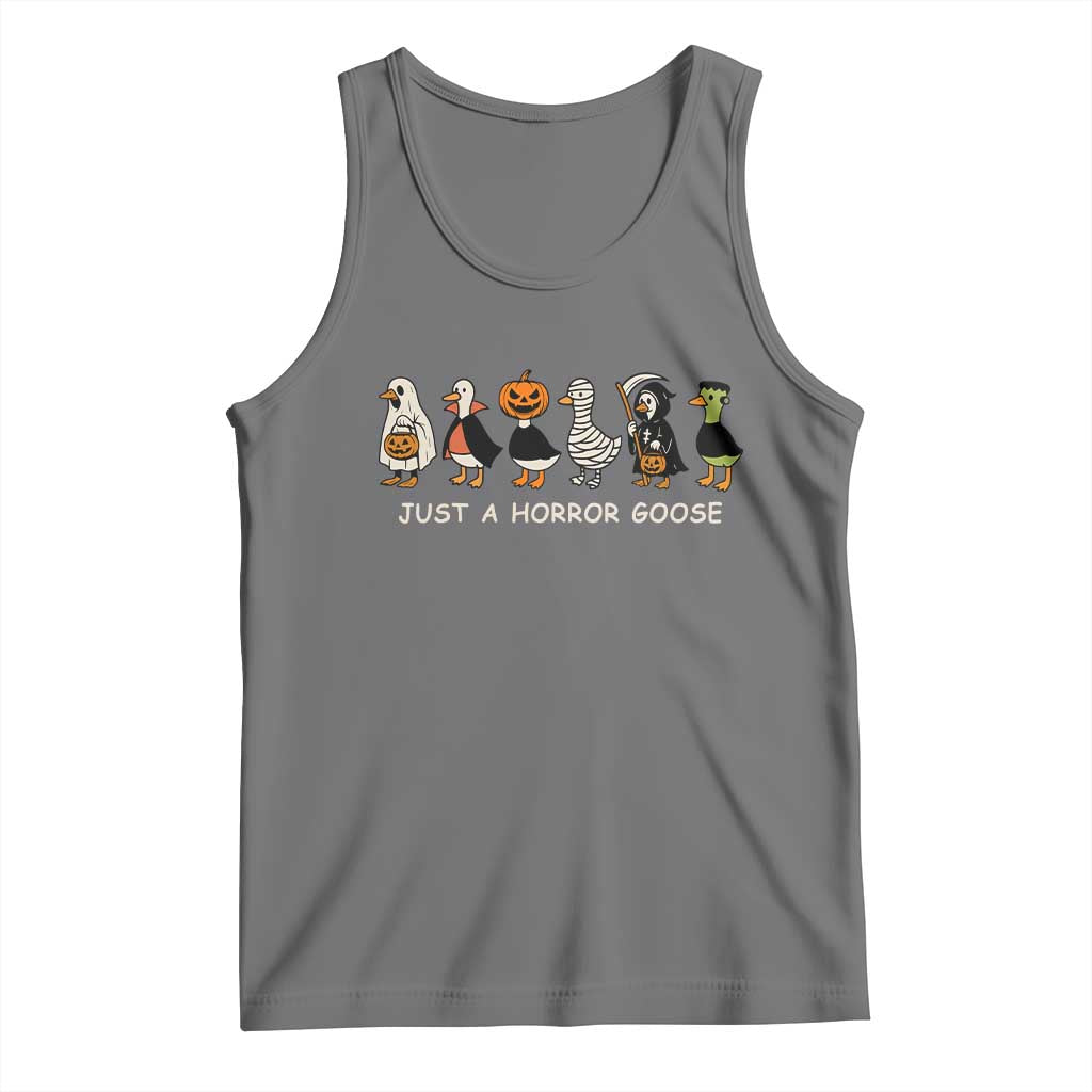 Halloween Funny Goose Tank Top Spooky Season 90s Horror Movie TS10 Black Heather Print Your Wear