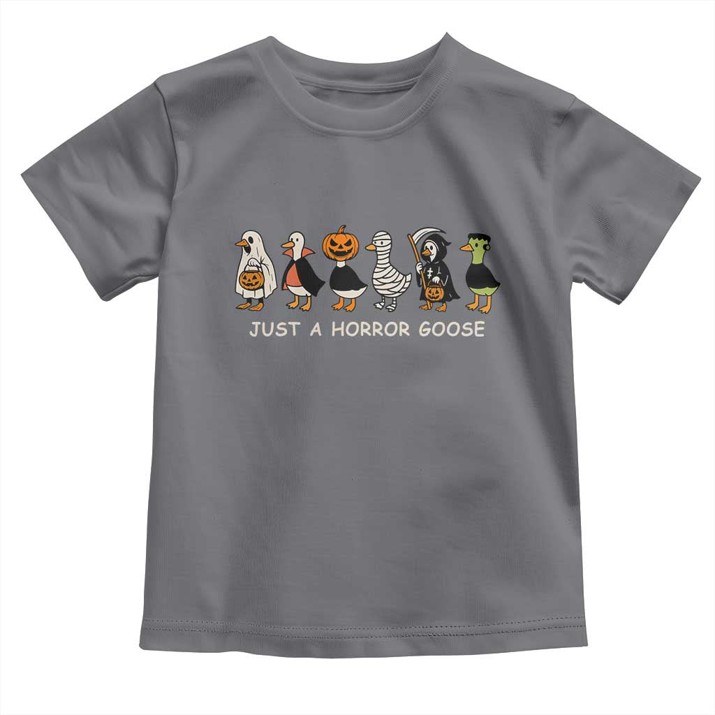 Halloween Funny Goose Toddler T Shirt Spooky Season 90s Horror Movie TS10 Charcoal Print Your Wear