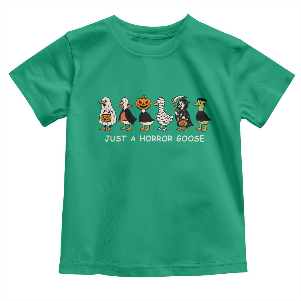 Halloween Funny Goose Toddler T Shirt Spooky Season 90s Horror Movie TS10 Irish Green Print Your Wear