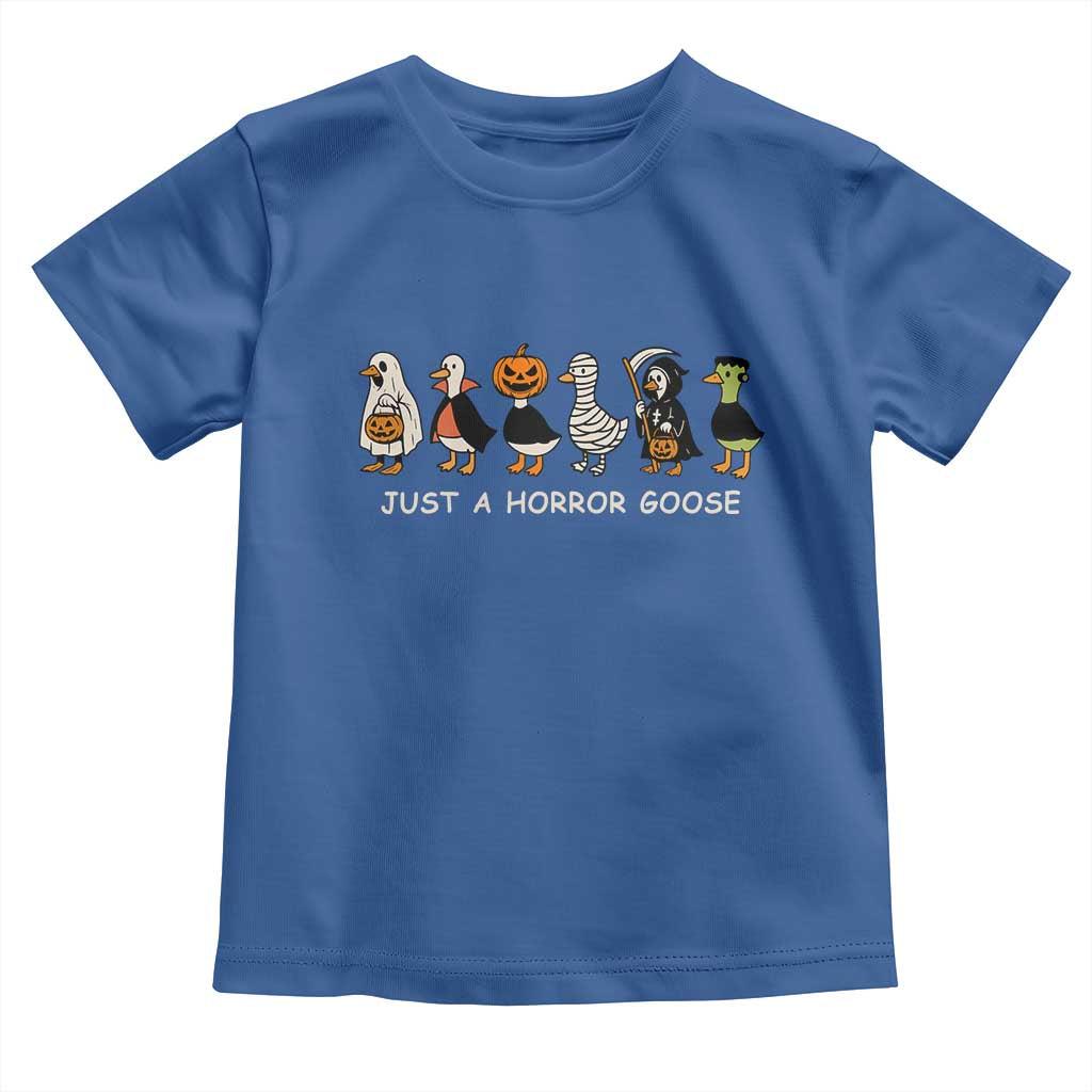 Halloween Funny Goose Toddler T Shirt Spooky Season 90s Horror Movie TS10 Royal Blue Print Your Wear