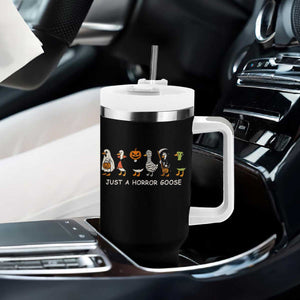 Halloween Funny Goose Tumbler With Handle Spooky Season 90s Horror Movie TS10 Print Your Wear