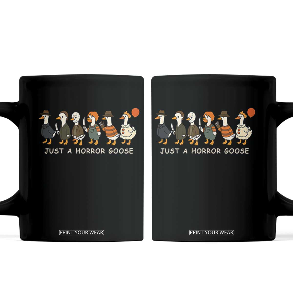 Halloween Funny Goose Costume Coffee Mug Funny Spooky Season Horror Movie TS10 Black Print Your Wear