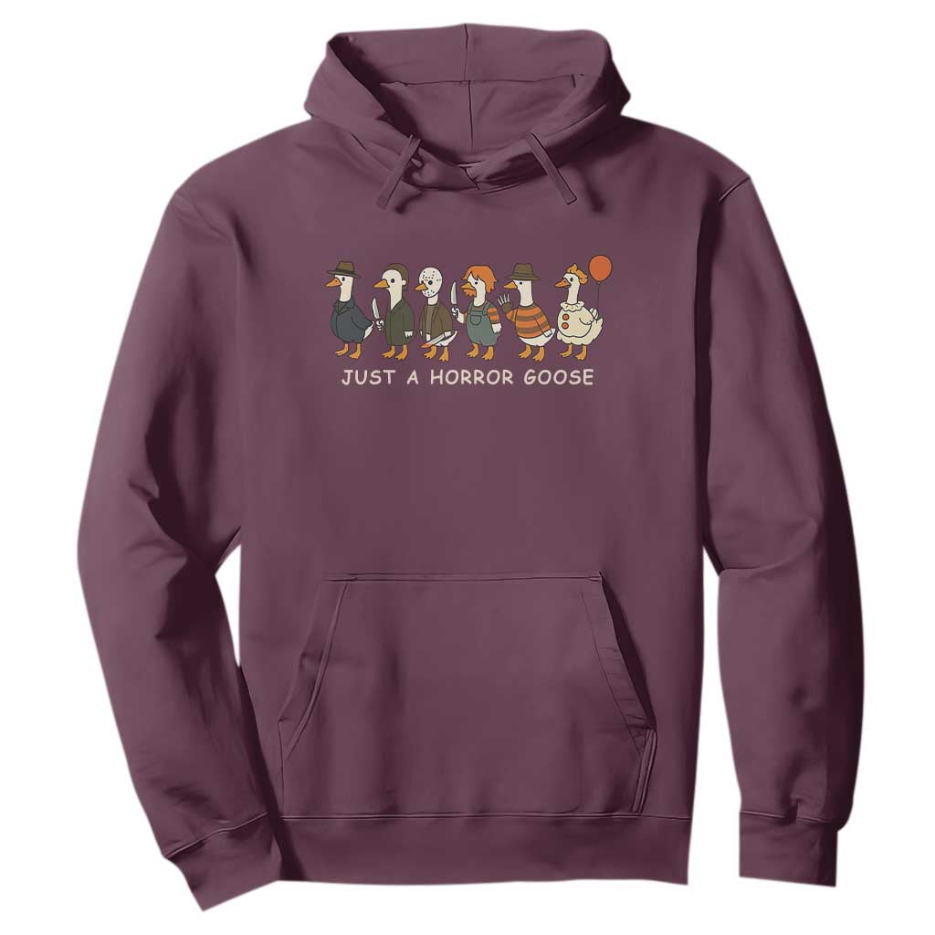 Halloween Funny Goose Costume Hoodie Funny Spooky Season Horror Movie TS10 Maroon Print Your Wear