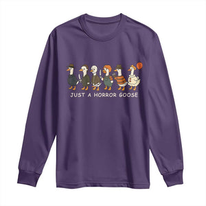 Halloween Funny Goose Costume Long Sleeve Shirt Funny Spooky Season Horror Movie TS10 Purple Print Your Wear