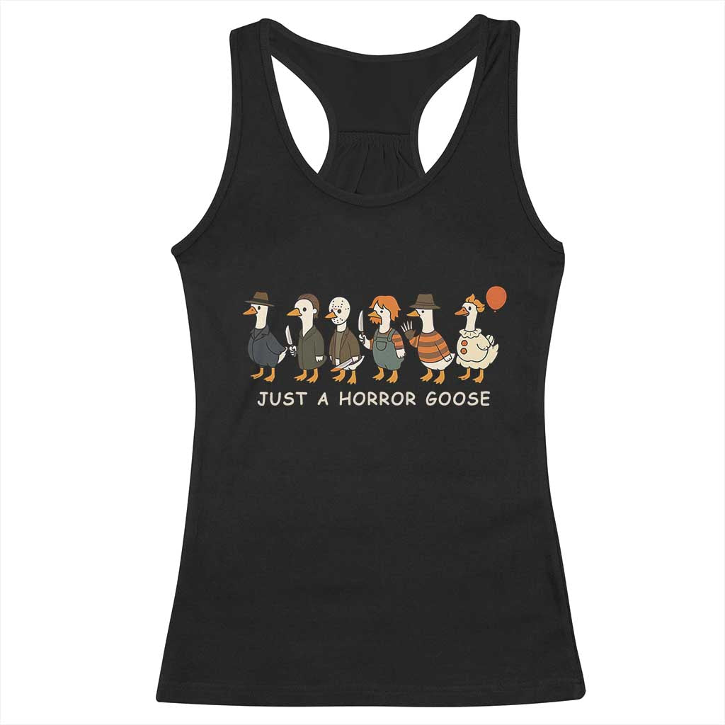Halloween Funny Goose Costume Racerback Tank Top Funny Spooky Season Horror Movie TS10 Black Print Your Wear