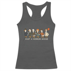 Halloween Funny Goose Costume Racerback Tank Top Funny Spooky Season Horror Movie TS10 Dark Heather Print Your Wear
