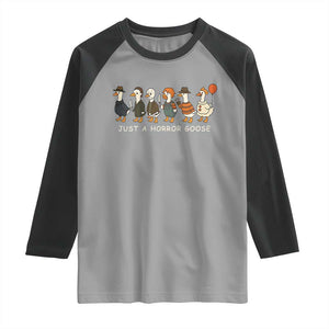 Halloween Funny Goose Costume Raglan Shirt Funny Spooky Season Horror Movie TS10 Sport Gray Black Print Your Wear