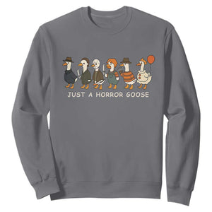 Halloween Funny Goose Costume Sweatshirt Funny Spooky Season Horror Movie TS10 Charcoal Print Your Wear