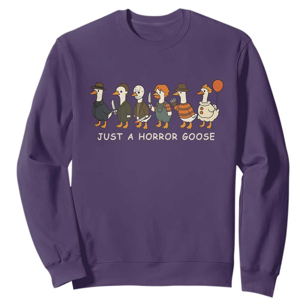 Halloween Funny Goose Costume Sweatshirt Funny Spooky Season Horror Movie TS10 Purple Print Your Wear