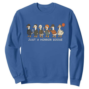 Halloween Funny Goose Costume Sweatshirt Funny Spooky Season Horror Movie TS10 Royal Blue Print Your Wear