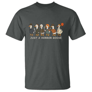 Halloween Funny Goose Costume T Shirt Funny Spooky Season Horror Movie TS10 Dark Heather Print Your Wear
