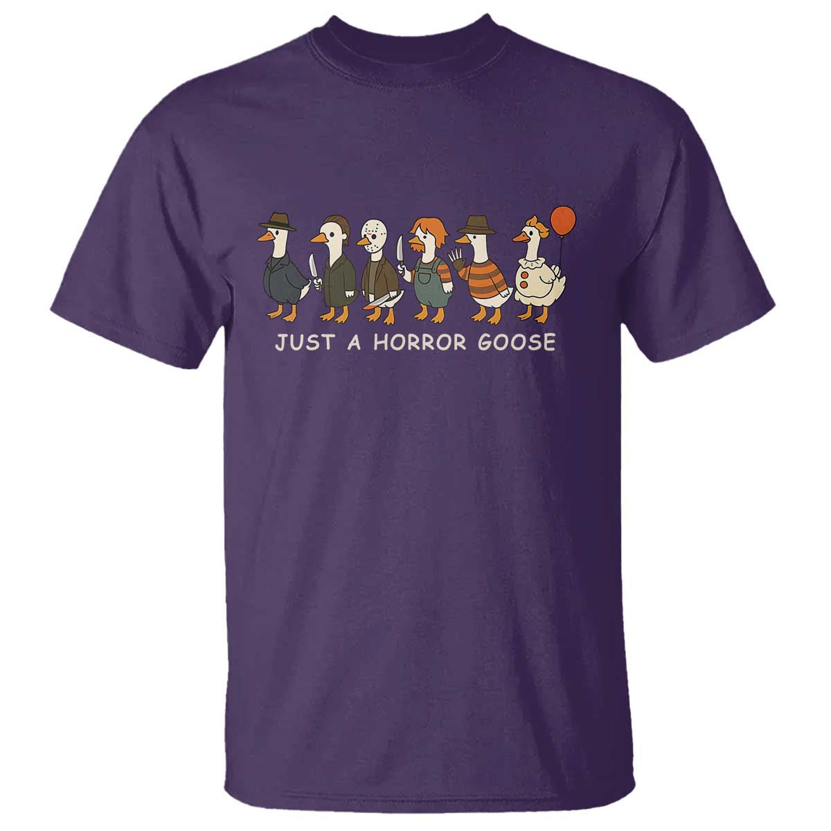 Halloween Funny Goose Costume T Shirt Funny Spooky Season Horror Movie TS10 Purple Print Your Wear