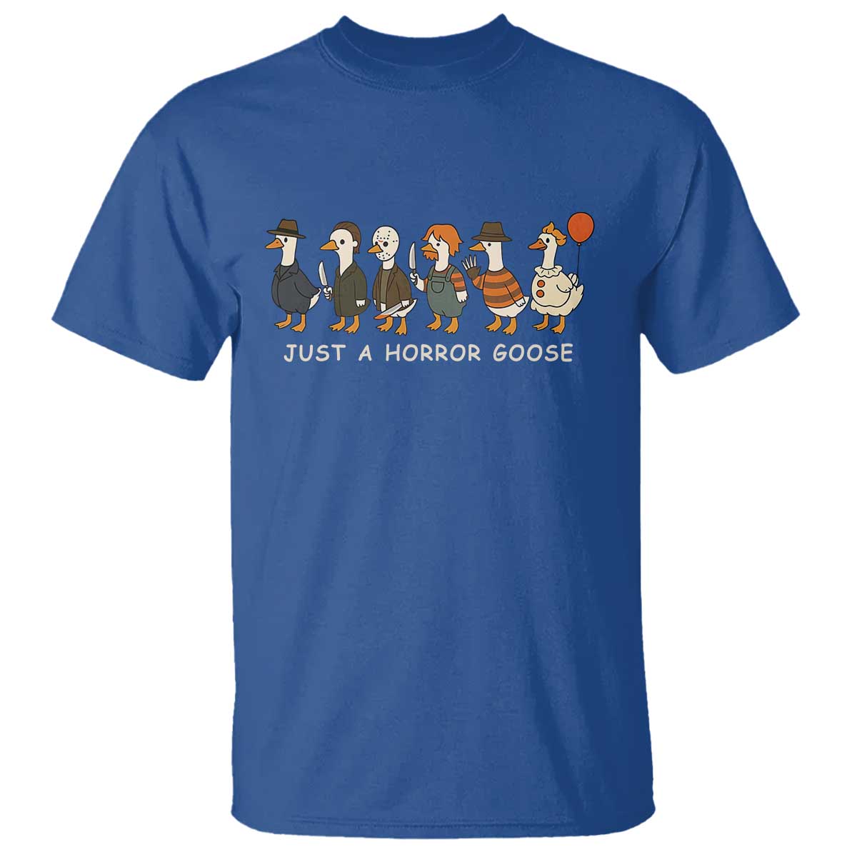 Halloween Funny Goose Costume T Shirt Funny Spooky Season Horror Movie TS10 Royal Blue Print Your Wear