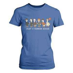 Halloween Funny Goose Costume T Shirt For Women Funny Spooky Season Horror Movie TS10 Royal Blue Print Your Wear