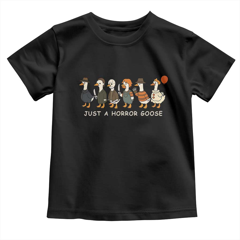 Halloween Funny Goose Costume Toddler T Shirt Funny Spooky Season Horror Movie TS10 Black Print Your Wear