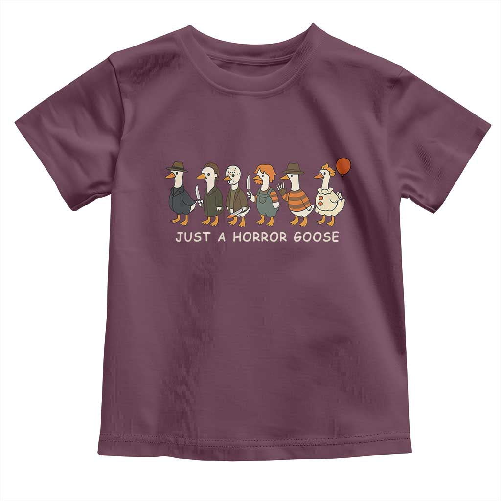 Halloween Funny Goose Costume Toddler T Shirt Funny Spooky Season Horror Movie TS10 Maroon Print Your Wear