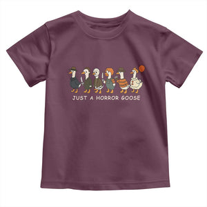Halloween Funny Goose Costume Toddler T Shirt Funny Spooky Season Horror Movie TS10 Maroon Print Your Wear