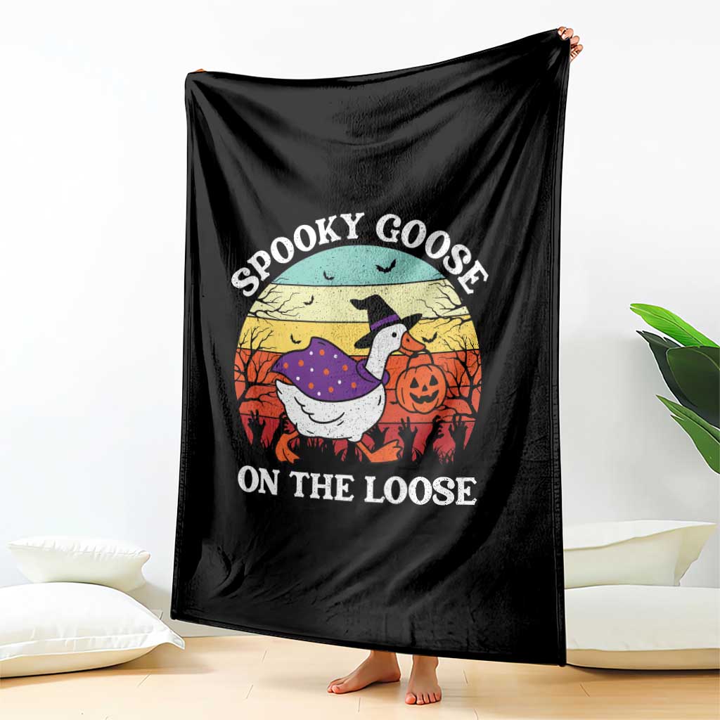 Witchy Silly Goose Throw Blanket Retro Girly Halloween Spooky Goose Lover TS10 Print Your Wear