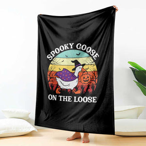 Witchy Silly Goose Throw Blanket Retro Girly Halloween Spooky Goose Lover - Print Your Wear