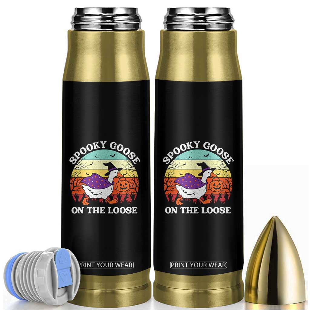 Witchy Silly Goose Bullet Tumbler Retro Girly Halloween Spooky Goose Lover - Print Your Wear