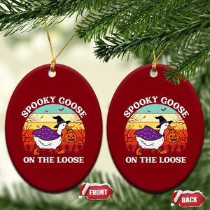 Witchy Silly Goose Ceramic Ornament Retro Girly Halloween Spooky Goose Lover TS10 Print Your Wear