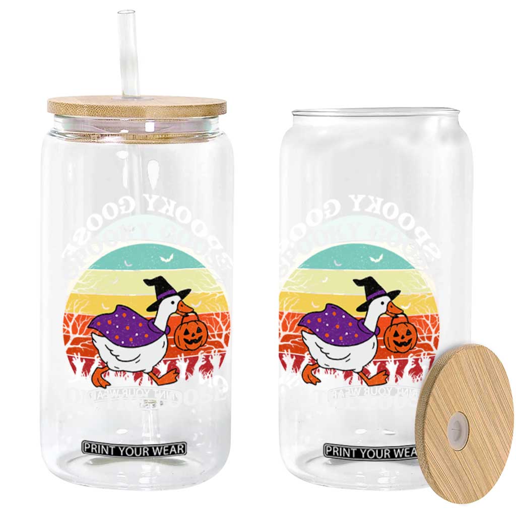 Witchy Silly Goose Glass Can Retro Girly Halloween Spooky Goose Lover TS10 Print Your Wear