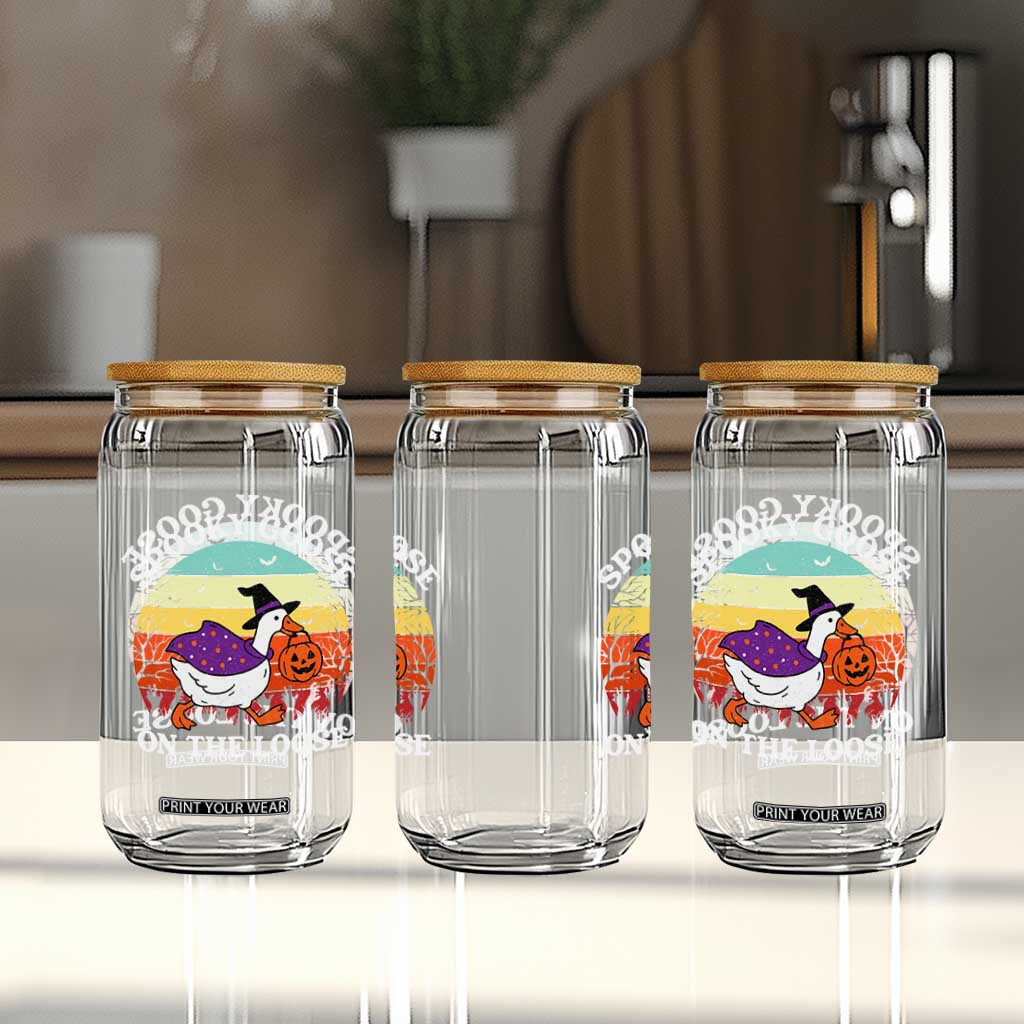 Witchy Silly Goose Glass Can Retro Girly Halloween Spooky Goose Lover TS10 Print Your Wear