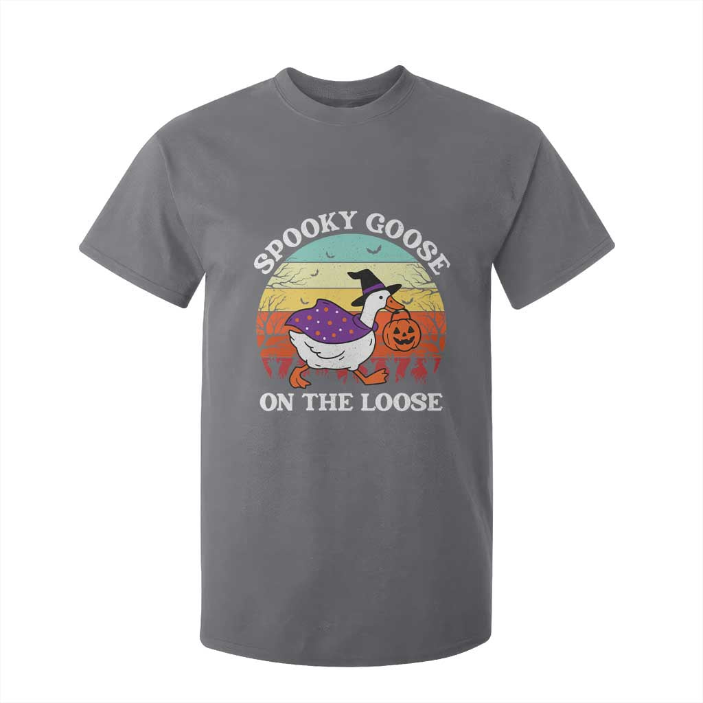 Witchy Silly Goose T Shirt For Kid Retro Girly Halloween Spooky Goose Lover TS10 Charcoal Print Your Wear