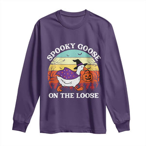 Witchy Silly Goose Long Sleeve Shirt Retro Girly Halloween Spooky Goose Lover TS10 Purple Print Your Wear