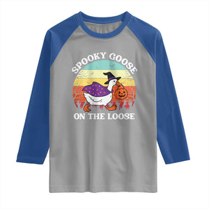 Witchy Silly Goose Raglan Shirt Retro Girly Halloween Spooky Goose Lover TS10 Sport Gray Royal Print Your Wear