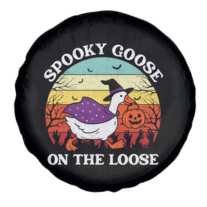 Witchy Silly Goose Spare Tire Cover Retro Girly Halloween Spooky Goose Lover TS10 Print Your Wear