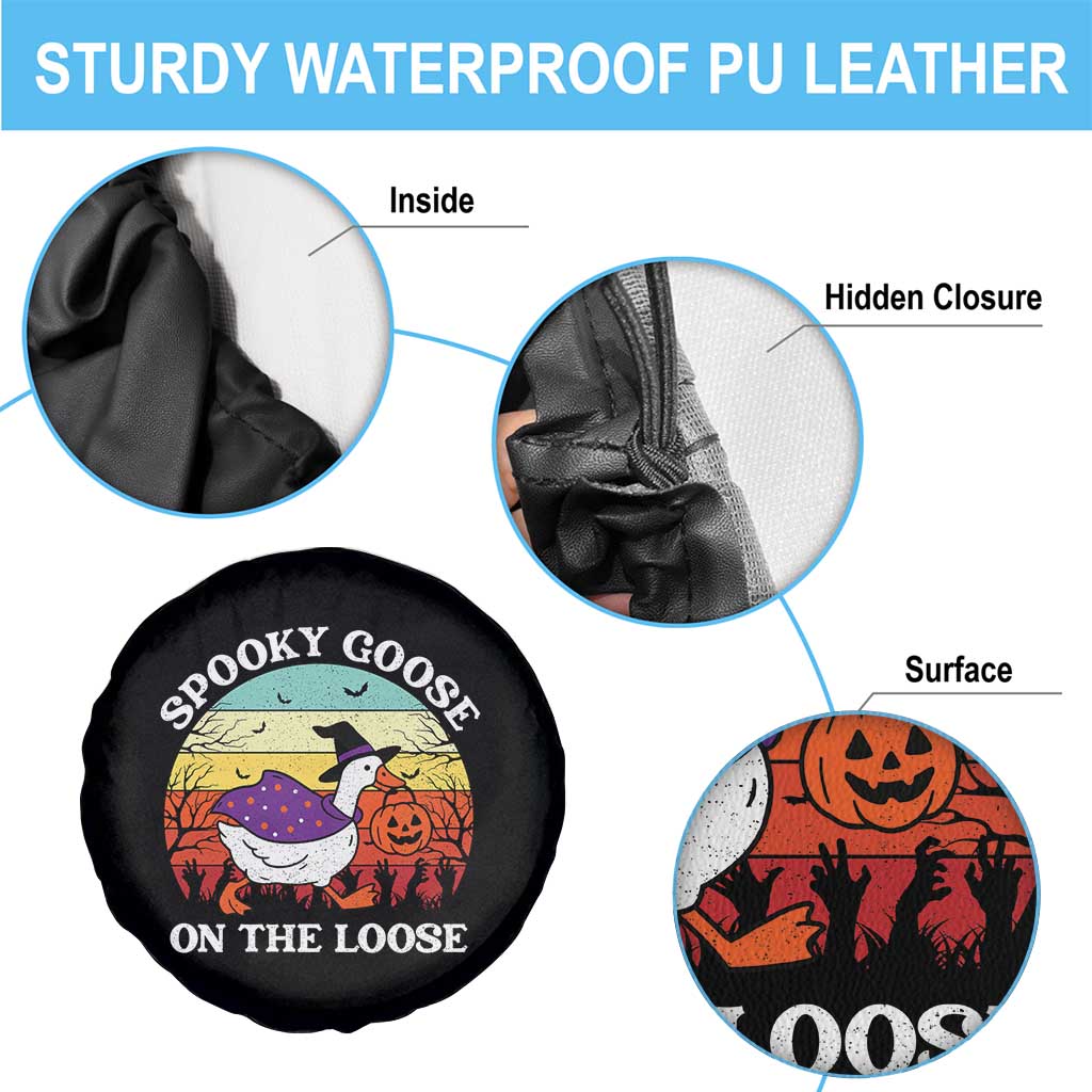 Witchy Silly Goose Spare Tire Cover Retro Girly Halloween Spooky Goose Lover TS10 Print Your Wear