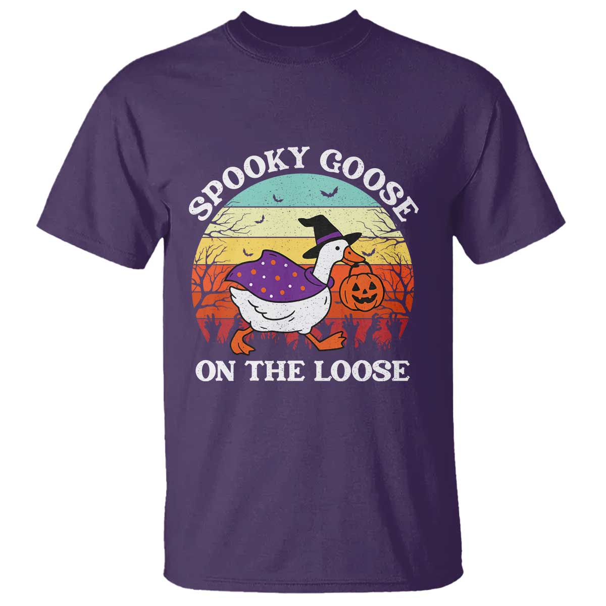 Witchy Silly Goose T Shirt Retro Girly Halloween Spooky Goose Lover TS10 Purple Print Your Wear