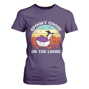 Witchy Silly Goose T Shirt For Women Retro Girly Halloween Spooky Goose Lover TS10 Purple Print Your Wear