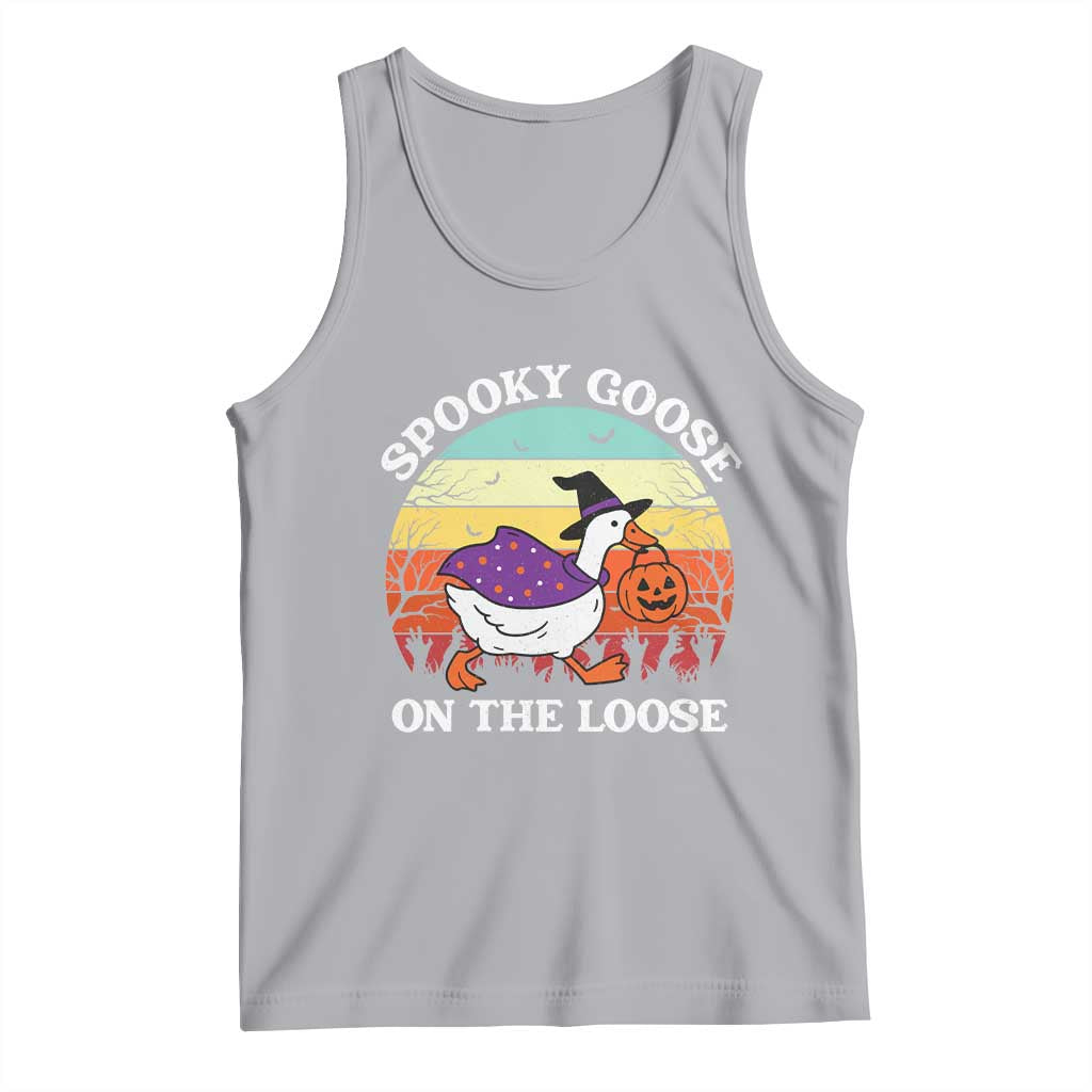 Witchy Silly Goose Tank Top Retro Girly Halloween Spooky Goose Lover TS10 Athletic Heather Print Your Wear