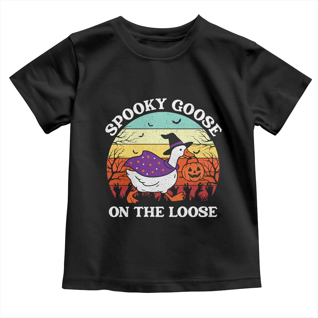 Witchy Silly Goose Toddler T Shirt Retro Girly Halloween Spooky Goose Lover TS10 Black Print Your Wear