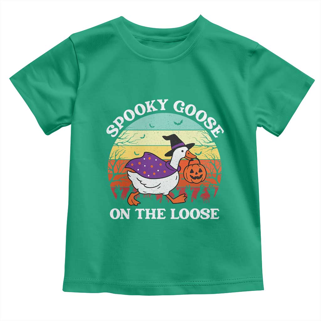 Witchy Silly Goose Toddler T Shirt Retro Girly Halloween Spooky Goose Lover TS10 Irish Green Print Your Wear