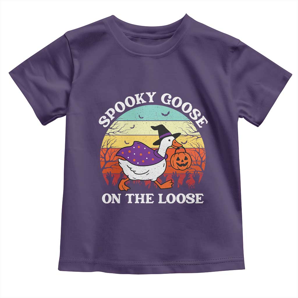 Witchy Silly Goose Toddler T Shirt Retro Girly Halloween Spooky Goose Lover TS10 Purple Print Your Wear