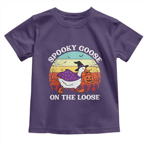 Witchy Silly Goose Toddler T Shirt Retro Girly Halloween Spooky Goose Lover TS10 Purple Print Your Wear