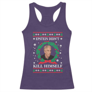 Funny Ugly Christmas Racerback Tank Top Epstein Didnt Kill Himself TS10 Purple Print Your Wear