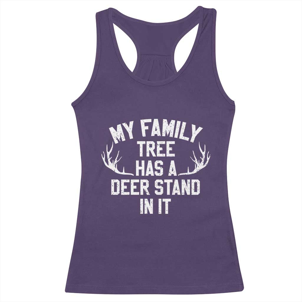 Hunting Racerback Tank Top My Family Tree Has A Deer Stand In It TS10 Purple Print Your Wear