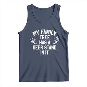 Hunting Tank Top My Family Tree Has A Deer Stand In It TS10 Navy Print Your Wear