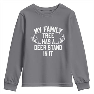Hunting Youth Sweatshirt My Family Tree Has A Deer Stand In It TS10 Charcoal Print Your Wear