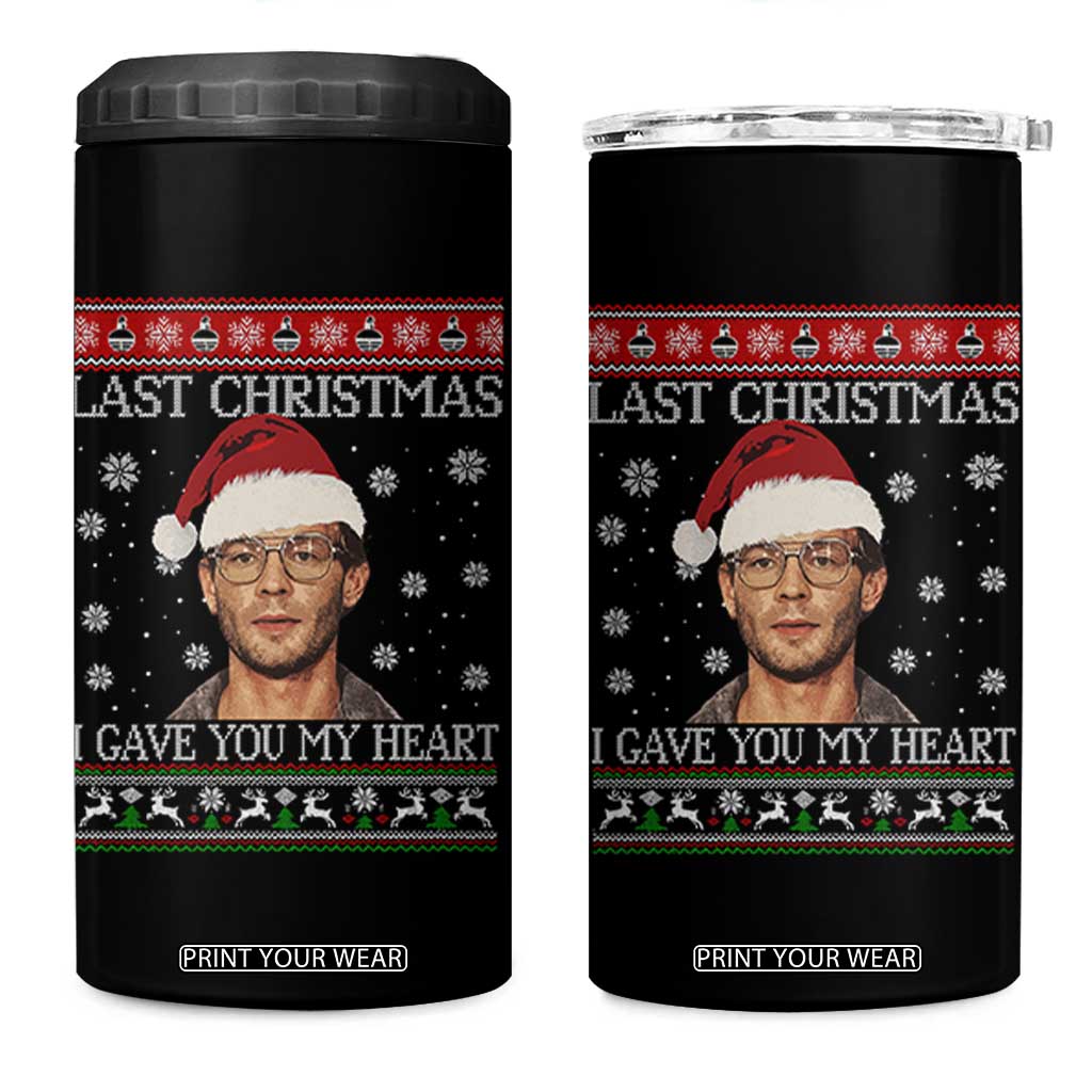 Christmas Jeffrey Dahmer 4 in 1 Can Cooler Tumbler True Crime I Gave You My Heart Christmas TS10 One Size: 16 oz Black Print Your Wear